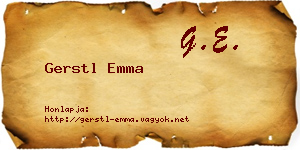 Gerstl Emma névjegykártya